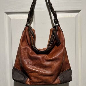 Tano Brown Leather Hobo Bag